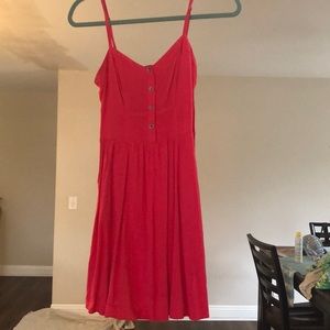 Red dress with pockets